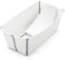 Stokke Flexi Bath Bundle, Weiß - Faltbare Babybadewanne + Neugeborenenstütze - Langlebig & Einfach zu verstauen - Bequem zu Hause oder auf Reisen - Am besten für Neugeborene & Babys bis 48 Monate