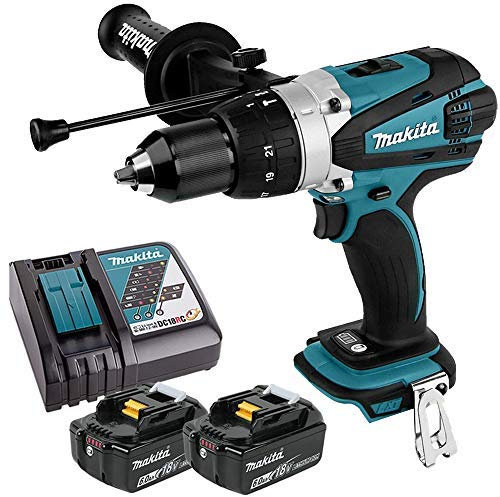 Makita DHP458 18V Compact Combi Drill with 2 x 6.0Ah Batteries & Charger