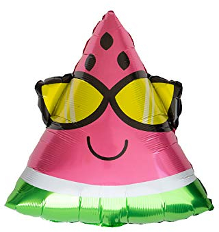 Oblique Unique® Folien Luftballon Ananas Melone Palme Früchte Ballons Sommer Garten Hawaii Motto Beach Party Geburtstag Fasching Karneval - wählbar (Melone)