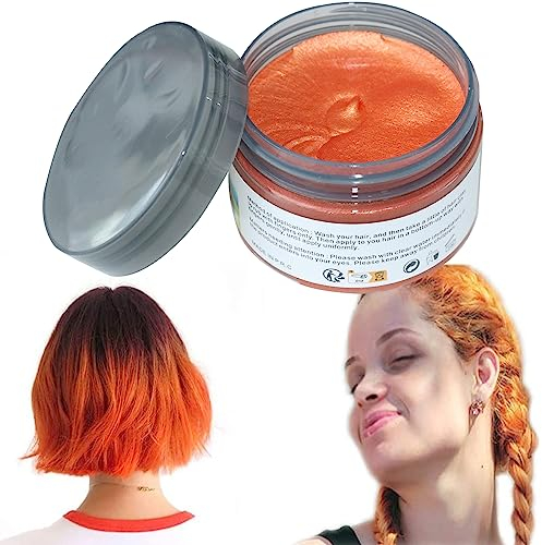 Haarfarbe Wachs Natürliche Matte Frisur Haarwachs für Party Cosplay, Halloween (Orange)