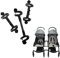 GCDN Connecteurs De Poussette, 3Pcs Bébé Panier Assembler Connecteur Joint Linker Poussette Jumeau Bébé Connecter Adaptateur en Plein Air pour Tout-Petit Accessoire(Black)