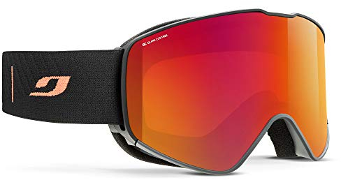Julbo Alpha Skibrille mit Polarisationsscheibe für Herren, Schwarz/Orange, XL