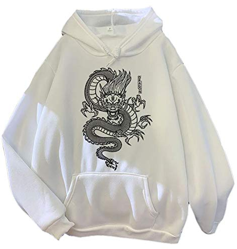 keepmore Sweat à Capuche de Style Chinois Sweat à Capuche imprimé Dragon Sweat à Capuche Couleur Bonbon à Capuche