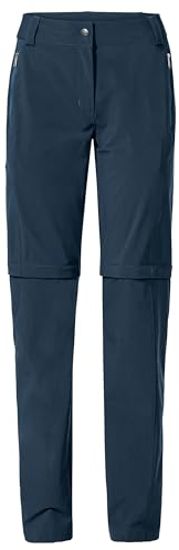 VAUDE Wanderhose Damen Zip-Off Farley Stretch III, wasserdichte Outdoorhose Stretch, atmungsaktive Trekkinghose mit Gummizug, komfortabel, Winddicht & schnelltrocknend