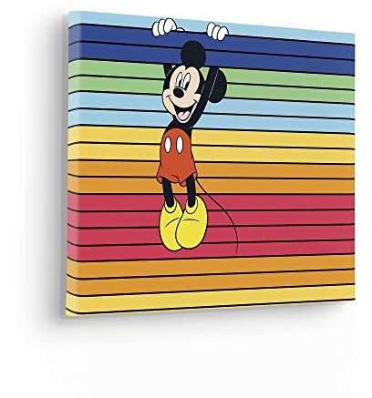 Komar Keilrahmenbild im Echtholzrahmen - Mickey Band of Color - Größe 30 x 40 cm - Disney, Kinderzimmer, Wandbild, Kunstdruck, Wanddekoration, Design
