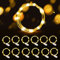 Luci LED a Batteria Led Stringa Luci 12 Pezzi 2M 20 LED Lucine LED Decorative Lampada a Fili di Rame Fata Luci per Natale Matrimonio Decorative Festa Interno Natalizie letto Camera, Bianco Caldo