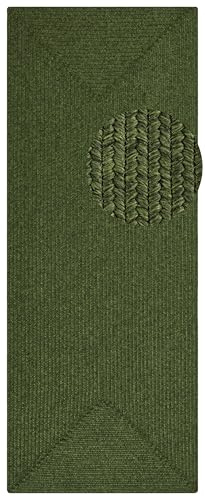 Hanse Home Northrugs Trenzado In- & Outdoor Teppich Wetterfest – Pflegeleicht Handmade-Look für Innen und Außen Gewebter Outdoorteppich Läufer für Balkon, Terrasse, Wohnzimmer, Garten – Grün, 80x200