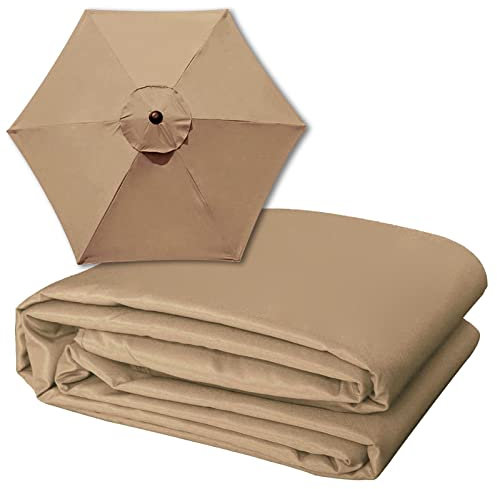 Tela De Recambio para Paraguas, Cubierta para Sombrilla De Toldo De Repuesto De Paraguas De Patio, 4 Especificaciones (2.7M/6 Varillas, 3M/6 Varillas, 2.7M/8 Varillas, 3M/8 Varillas)