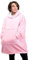 CUQOO Oversized Wearable Hoodie Blanket – Blush Pink Ultra-Soft Reversible Sherpa Fleece with Extra Large Front Pocket, Warm & Cosy Hooded Blanket for Snuggling, One Size Fits All, Unisex Adult Design