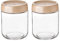Eidoct Lot de 2 bocaux en verre de 450 ml avec couvercle à visser étanches pour avoine, yaourt, salade, céréales, lait, fruits, condiments (beige)