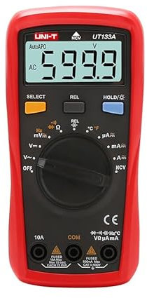 UNI-T Multimeter clamp meter UT133A UT133B Digital Multimeter Professional Tester AC DC Voltage Meter Ammeter Capacimeter Electrical Instruments(UT133A)
