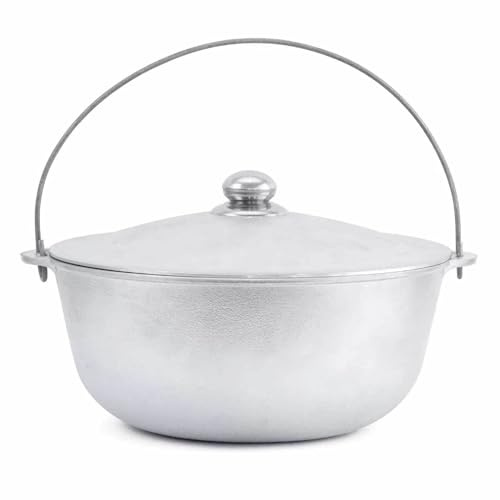Aluminium Kasan 10 L Kazan aus Aluguss mit Bügel und Deckel Kessel Asien Topf Tatarskij Schmortopf