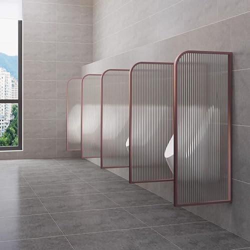 PROUH Wandmontierter Urinal-trennwand, Urinal-sichtschutz, Toiletten-trennwand, Geeignet Edelstahlrahmen Und Durchscheinender Raumteiler Aus Gehärtetem Glas Für Bad/Hotel (C 3 Piece)