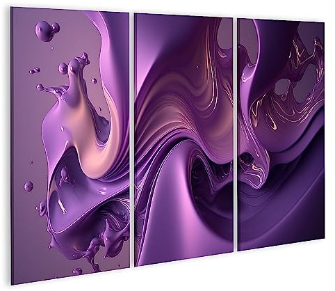 islandburner Prime Bild auf Leinwand Soft Purple Liquid Wave Splash Abstract Violet Oil Paint Fluid Backdro Bilder Wandbilder Poster