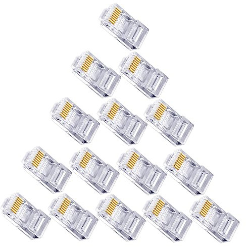 OSALADI 200 Stk Durchgangsloch-netzwerkkristall Cat6-kabelstecker Internetkabel Endet Ez Crimp Stecker Verseilter Netzwerkkabelstecker Kabelende Rj45 Reines Kupfer Weiß