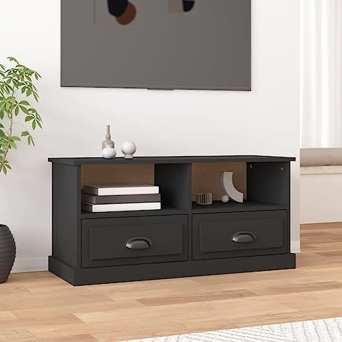 MNISDFL Mobile ad angolo Mobile per tv camera da letto Mobile Porta TV Nero 93x35,5x45 cm in Legno Multistrato