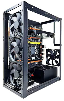 Estuche para computadora de escritorio - Soporte para placa base de chasis abierto, Estuche para PC con torre piramidal | Estante de la caja de la placa base del ordenador de bricolaje, soporte del ve