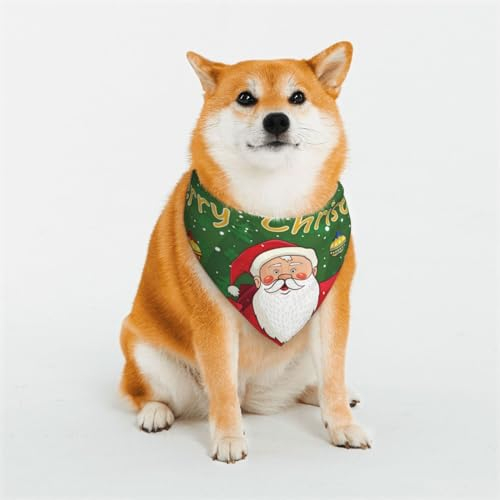 Hundehalstuch, Motiv: Merry Christmas, waschbar, Lätzchen, Schal, Haustier, Hund, Halstuch, klassischer Druck, waschbar, Hundehandtuch, Schal für Hunde und Katzen