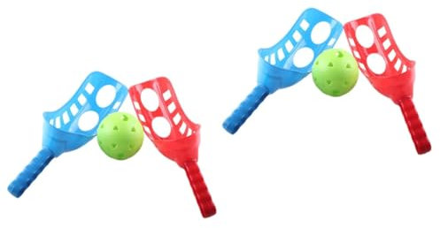 KOMBIUDA 2 Piezas Juego De Lanzamiento Juego De Pelota De Pala Deportiva Juego De Recoger y Lanzar Bola De Cuchara para Niños Juego De Césped Aire Juego De Sacar y Tirar Juguete