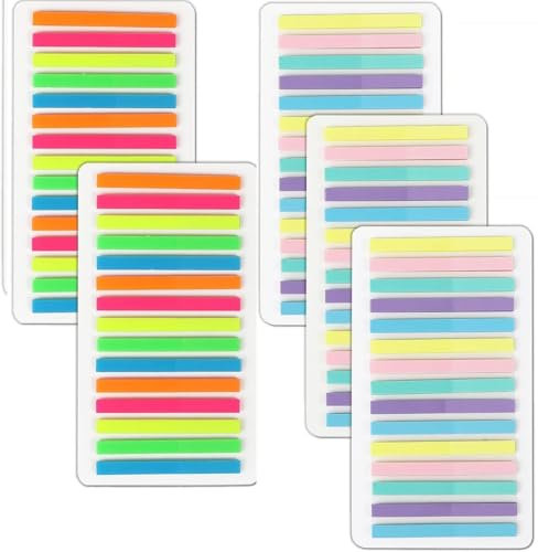Bkemkri 1500 Stück Haftstreifen Haftnotizen zum Text Markieren Schmal Lang Transparente Sticky Notes Book Tabs Pastell Klebezettel Post Kleine Index Tabs Page Marker Pastell Notizzettel Bücher Zubehör