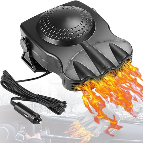 PETSTIBLE 12 V, 24 V Auto-Heizung, Schneeräumungsmaschine, elektrische Heizung, Heizung, tragbarer Auto-Heizlüfter (schwarz)