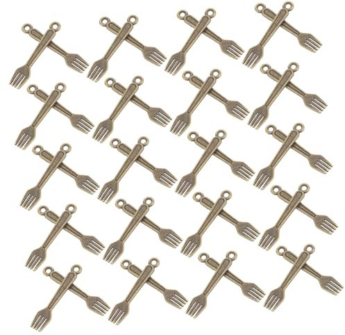 VALICLUD 100stücke Retro Besteckanhänger Miniatur Legierungsgeschirranhänger Anhänger Für Modeschmuckherstellung DIY Halsketten Anhänger Vintage Schmuck Zubehör