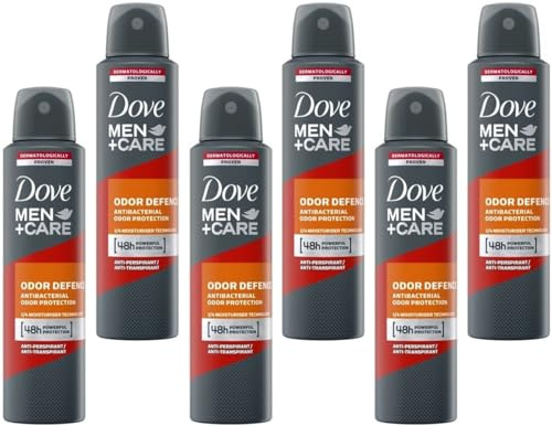 6x Dove Men+Care Deo Spray Odor Defence Deodorant, 48h Schutz 150ml (6er Pack)