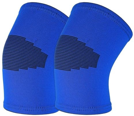 REIFOR Rodilleras Rodilleras, transpirables, elásticas, suaves, adecuadas para baloncesto, voleibol Rodilleras Elasticidad(Blue,Large)