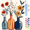 MXJSUA Peinture par Numéros pour Adulte, DIY Peinture Acrylique pour Adultes Débutants Facile sur Toile 40×50 cm avec peintures et pinceaux, Vases En Verre Fleurs (sans Cadre)