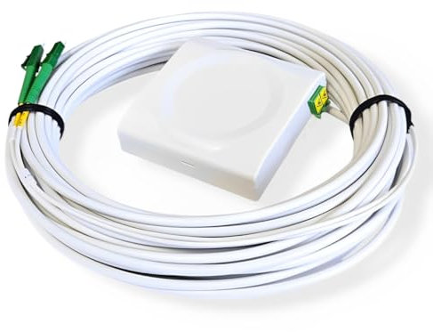 Elfcam - 10m FTTH KIT - Glasfaserkabel Vorkonfektioniert mit Anschlussdose, LC/APC, OS2 Patchkabel, 3.0mm Durchmesser, 9/125μm, LSZH, FTTH Lichtwellenleiter, G.657.A2. (10 Meter)