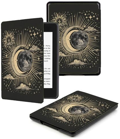 Case for 6 Kindle Paperwhite 5/6/7th Generation Case 2012-2017 Version (Model No. EY21 & DP75SDI) - Lightweight Protective Cover with Auto Sleep/Wake,Lines Moon Clouds