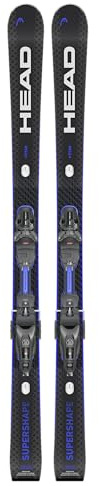 Head Supershape e-Titan Alpine Ski mit Protector PR Gripwalk Bindungen (Schwarz/Blau mit Protektor PR 13, 163 cm)