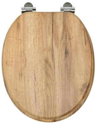 SAINOS MDF Toilettendeckel Mit Absenkautomatik O-förmiger Toilettensitz Mit Verstellbaren Scharnieren Aus Zinklegierung Verhindert Rostbildung, 150KG Belastbarkeit Wc-Sitz Ergonomische Gestaltung