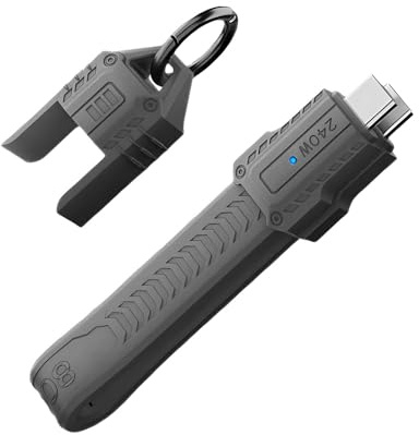 xiwai 80 Gbit/s kurzes USB-C USB 5.0 flaches FPC-Kabel, schlank, 240 W, 16 K bei 30 Hz, 8 K bei 60 Hz, 5 K, Lanyard-Gurt, kompatibel mit USB 4.0, Thunderbolt3/4/5, Schwarz, 13 cm