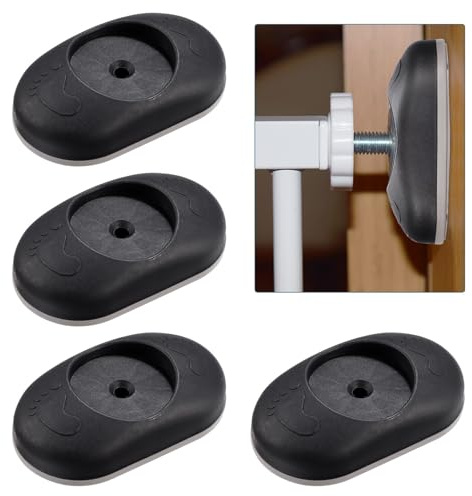 Wandschutz für Treppengitter, 4 Stück, Schwarz, Oval, für Baby Sicherheitsgitter, Haustiere und Druckgitter, Ohne Schrauben Installation