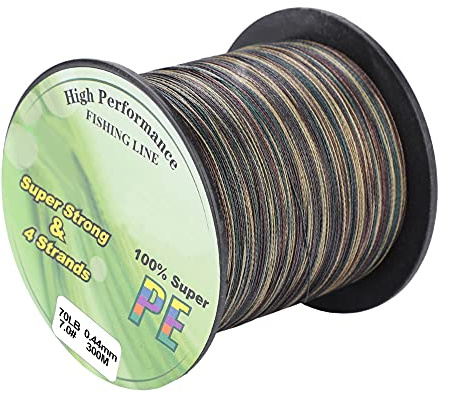 ANKROYU 4 Strands PE Braided Fishing Line 300m Ultra High Strength Saltwater Fishing Wire Kite Flying Cord Green Multiple Sizes 0.8mm to 8.0mm for Anglers and Kite Enthusiasts (7.0)