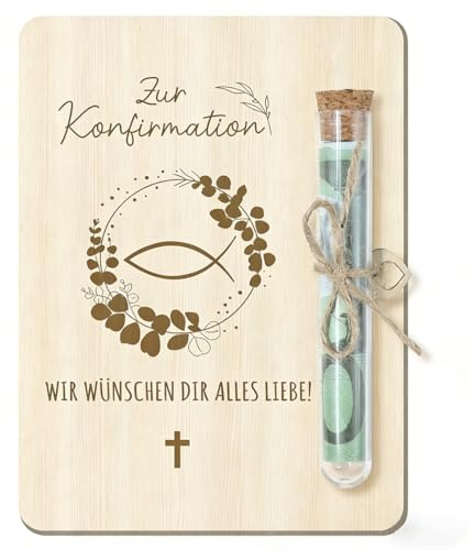 CATZUM Confezione regalo per soldi, confezione per voucher di conferma, in legno con biglietto, in argento, di compleanno, busta di nozze in legno, e auguri con buste, regalo divertente (Fish)