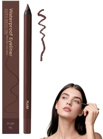 Eyeliner Wasserfester, 2 in 1 wasserfester Kajalstift für langanhaltende Looks, cremig, leicht verblendbar, bis zu 24H Halt dank Contour Farbe, wischfeste Formel für alle Hauttypen (Pflaume)