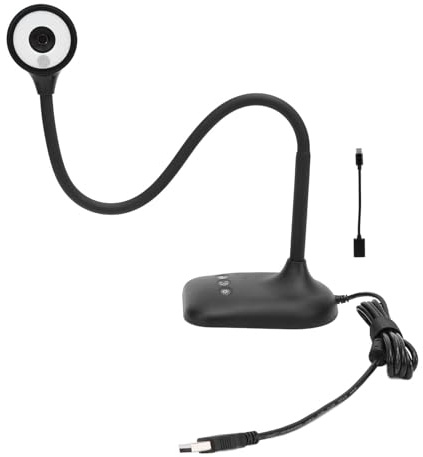 Vistreck USB-dokumentkamera 2K 5MP med LED-ljus, Autofokus Webcam Visualizer för Fjärrarbete och Undervisning