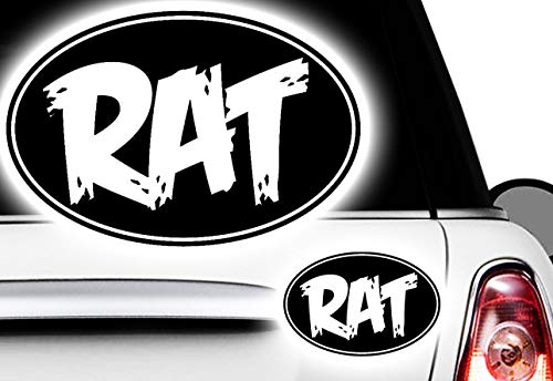 HR-WERBEDESIGN 1x Rat Sticker Ratte Old School Hardcore Aufkleber Shocker STP OEM Black Pearl
