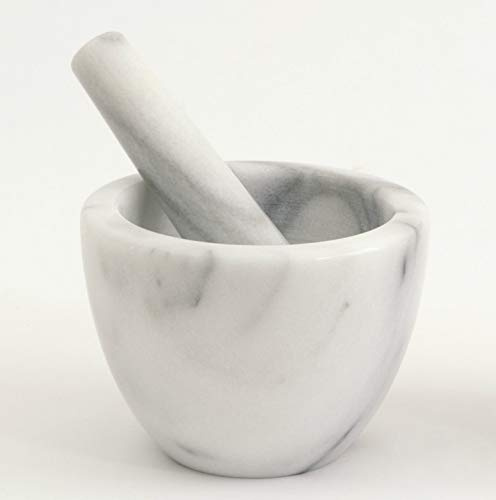 Mörser Marmor weiß Stößel Weiß Marble Mortar Home Küche 12 x 12 cm