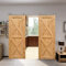 CCJH 335CM/11FT Herraje para Puerta Corredera Acero Inoxidable Kit de Accesorios, Guia Riel Puertas Correderas, Forma T Puerta doble