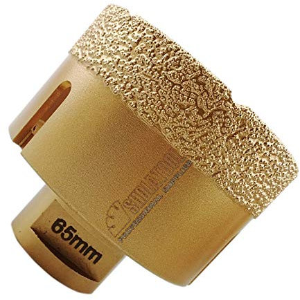 SHDIATOOL Forets Diamant 65mm Brasé Sous Vide et Trépans avec Filetage M14 pour Perçage à sec en Porcelaine Carrelage Granit Marbre