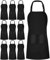 Utopia Kitchen Latzschürze, verstellbar, mit 2 Taschen, wasser- und ölbeständig, Kochschürze für Damen und Herren, 10 Stück, Schwarz, 10 Pack