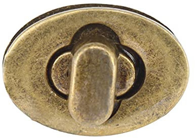 Trimming Shop Twist Turn Lock Oval Shape Bag Closure Handbag Buckle Replacement Clasp Closure for DIY Leathercraft Shoulder Bag Purse Making Accessory, Bronze, 15mm x 22mm, 1pc