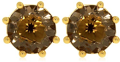 Ohrstecker mit Rauch HT-Quarz ca. 3,78 ct. vergoldet