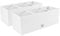 PAFEN Lot de 2 jardinières de balcon 2 en 1 - Aspect rotin - 4 couleurs - Blanc