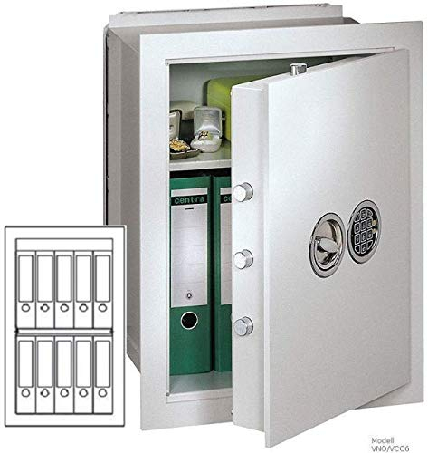 Müller Safe VCO 8 Wandtresor, Mechanisches Kombinationsschloss ZKS anstatt des Doppelbartschlosses, Grad 1 nach EN 1143-1, H82xB49xT39 cm, 89 kg