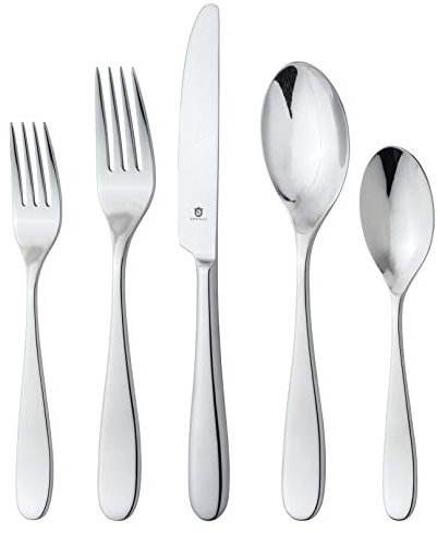 Danialli Posate in acciaio inox 18/10 di alta qualità: collezioni incise Fidenza, Fidenza Hammered, Marettimo, Marettimo Marettimo Mezzano (60 pezzi, Fidenza)
