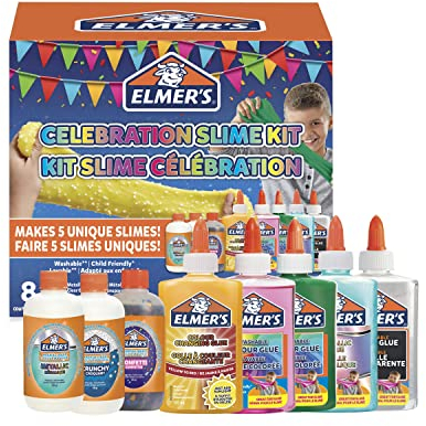 Elmer's Kit slime per le feste | La fornitura include attivatori liquido magico per slime assortiti e colle liquide | 8 pezzi